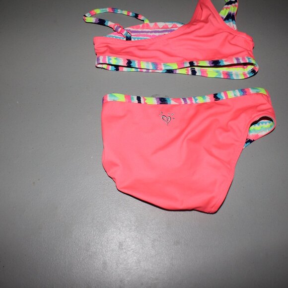 Multi Color Reversibile 2 Pcs Justice Bikini Swimsuit Suize 8 - Picture 7 of 16